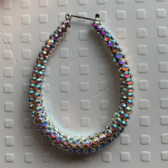 Jimmy Crystal AB Swarovski oval hoops - Picture 5 of 6
